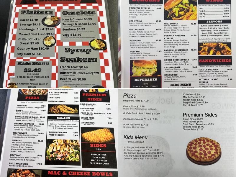 Jon Evan Jack's Menu