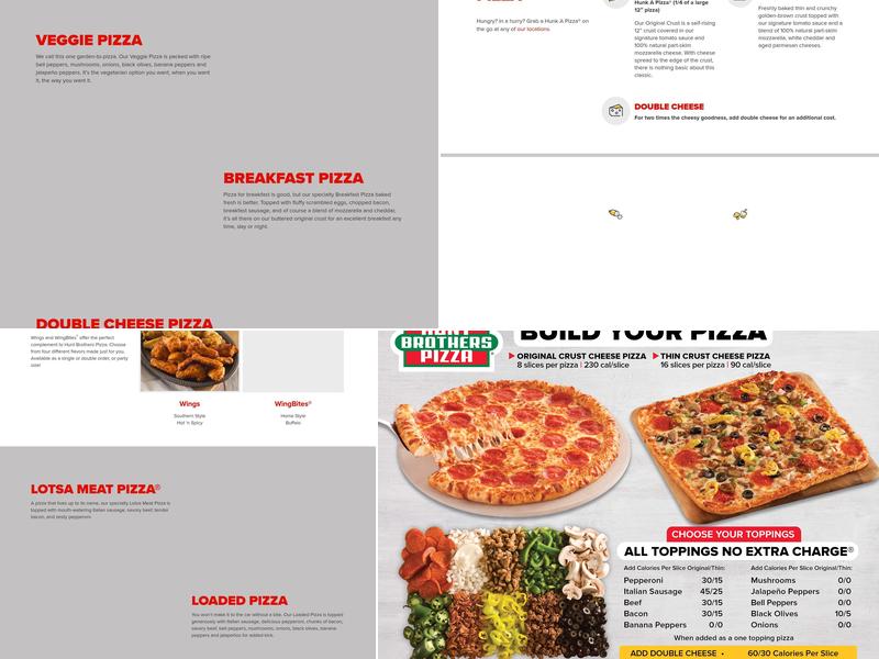 Hunt Brothers Pizza Menu