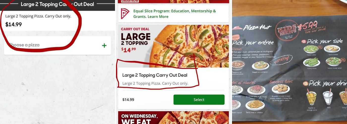Pizza Hut Menu