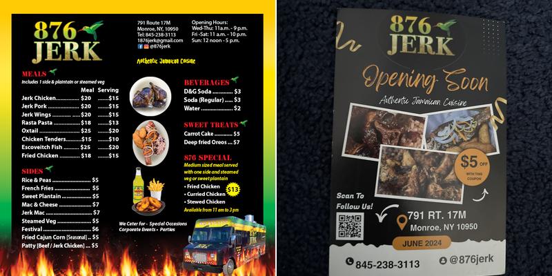 876 Jerk Menu