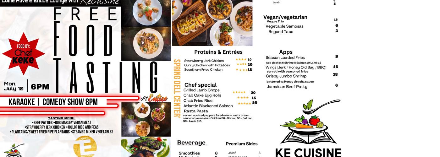 KeCuisine Caribbean Fusion Menu