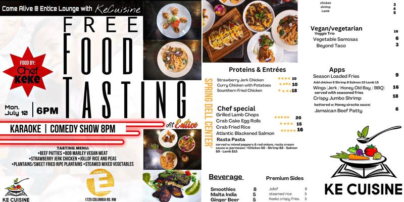 KeCuisine Caribbean Fusion Menu