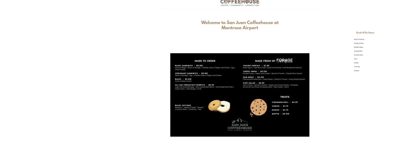 San Juan Coffeehouse - Olathe Menu