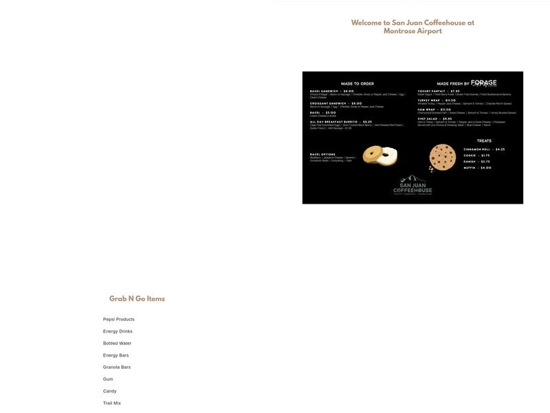 San Juan Coffeehouse - Olathe Menu