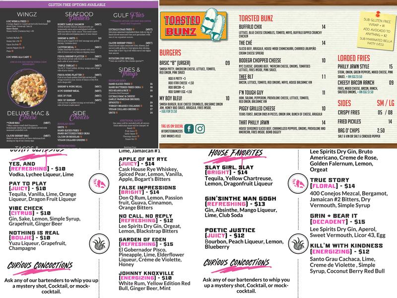 Toasted Bunz Menu