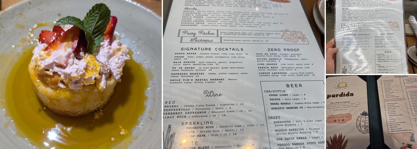 Perdida - Mexican Kitchen Menu