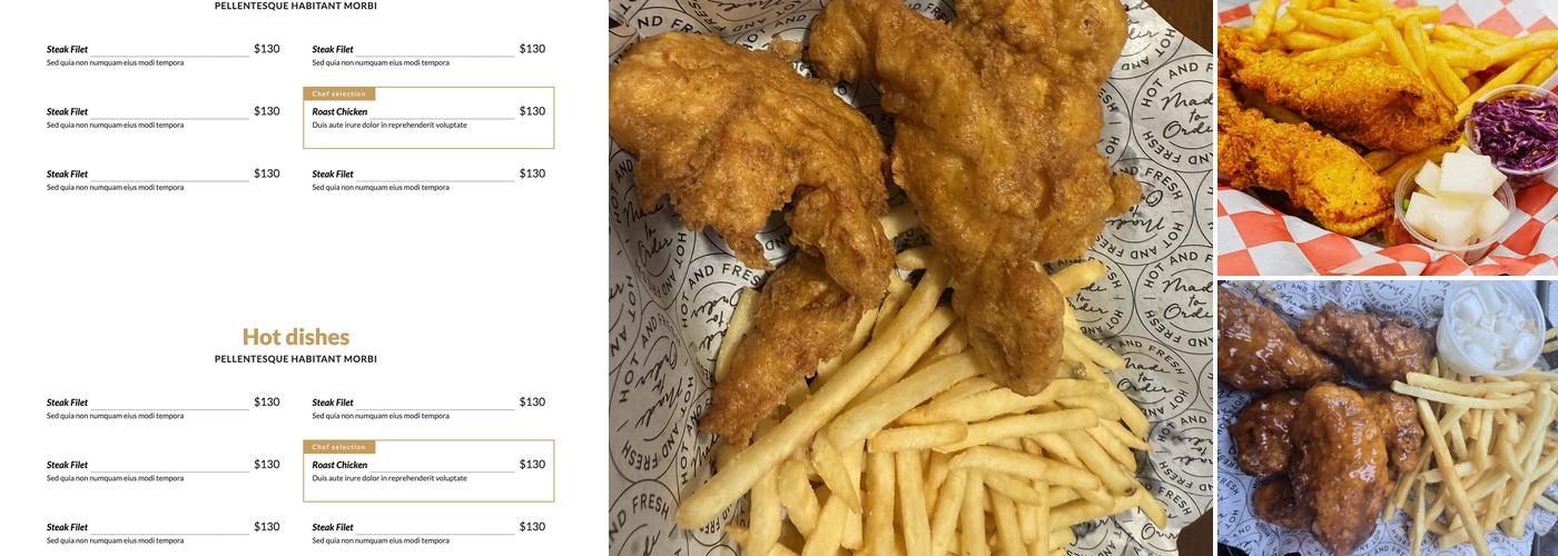KO Chicken Menu