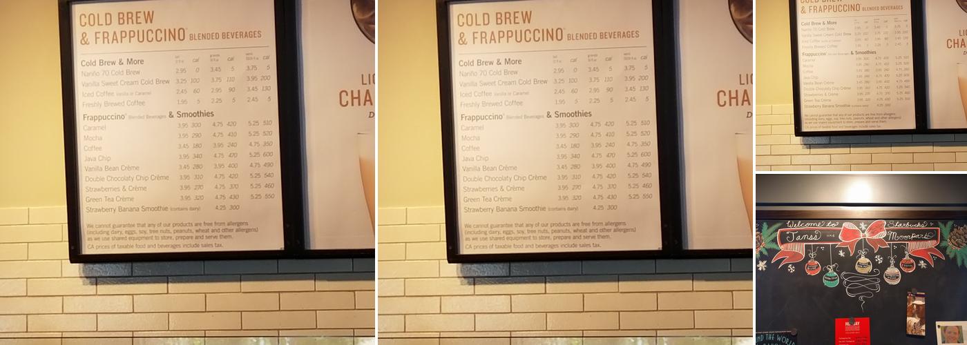 Starbucks Menu