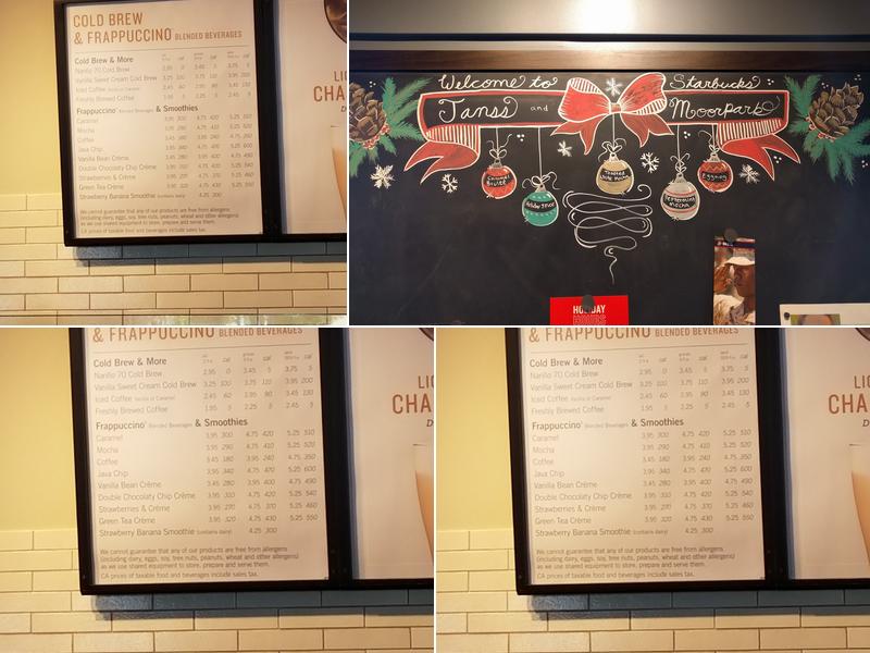 Starbucks Menu