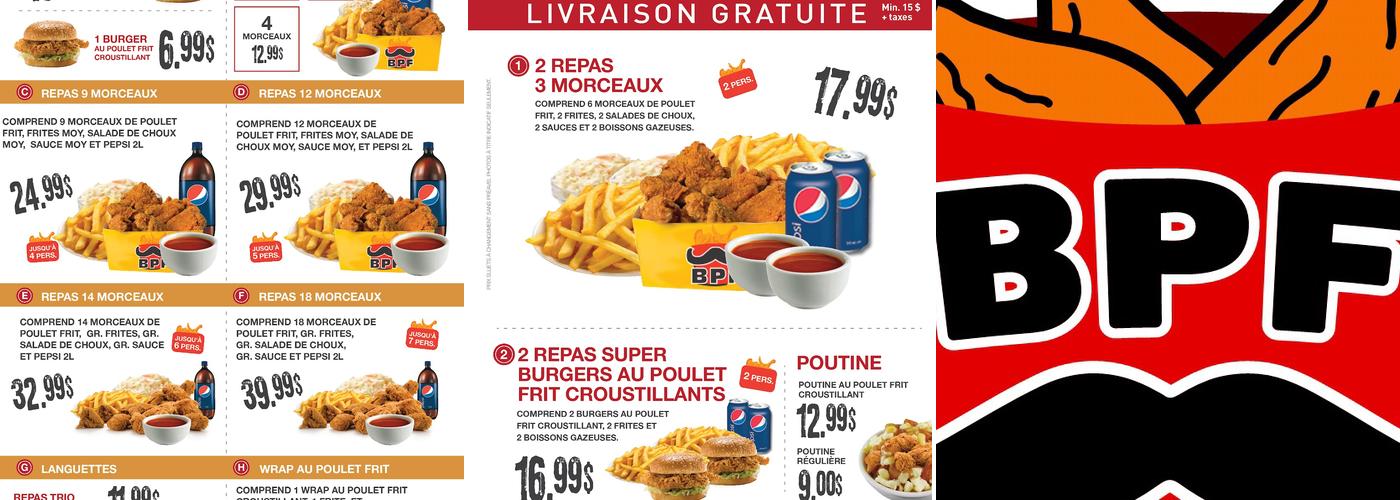 BPF Poulet Frit Menu