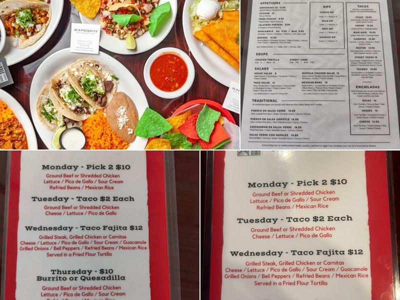 Acapulquito Cocina Mexicana Menu