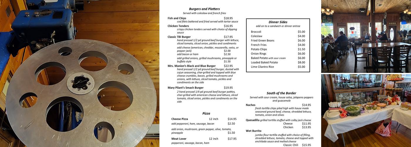 Thunder Bay Inn Menu
