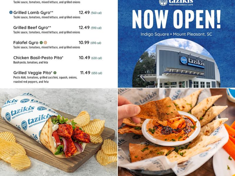 Taziki's Mediterrnaean Cafe - Indigo Square (Mount Pleasant) Menu