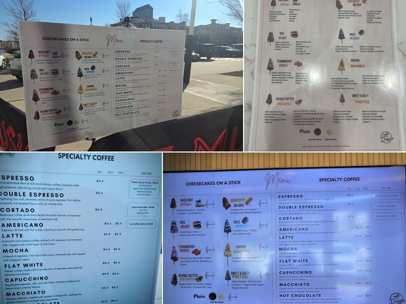 Drizzle Cheesecakes Menu