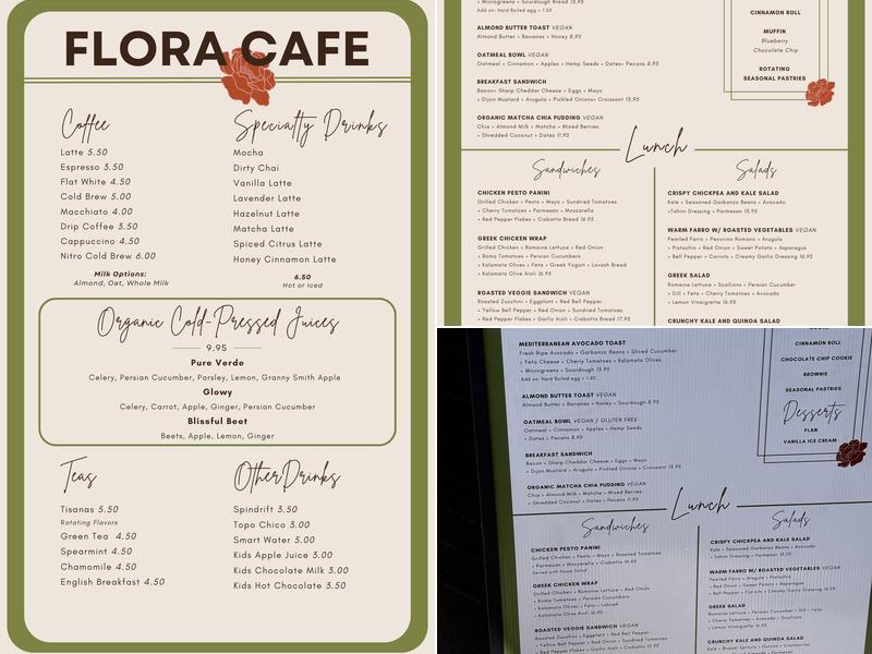 Flora Cafe Menu