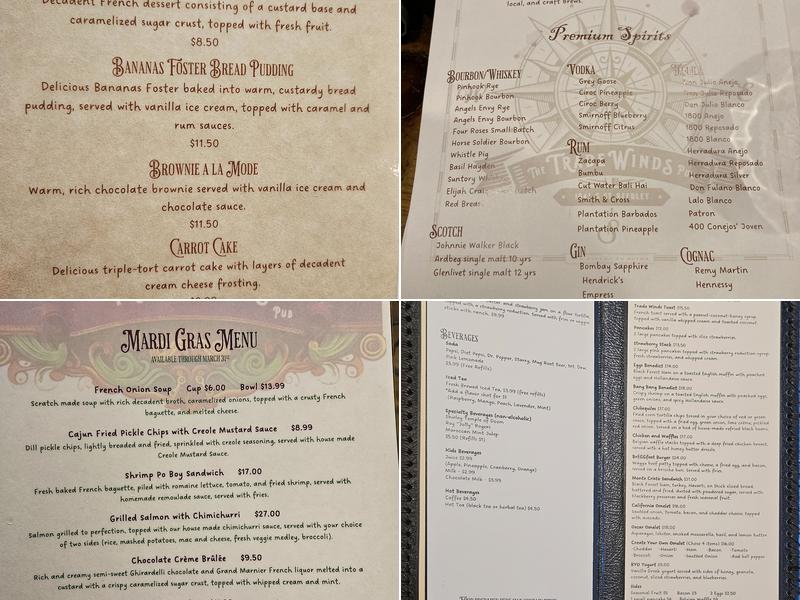 The Tradewinds Pub Menu