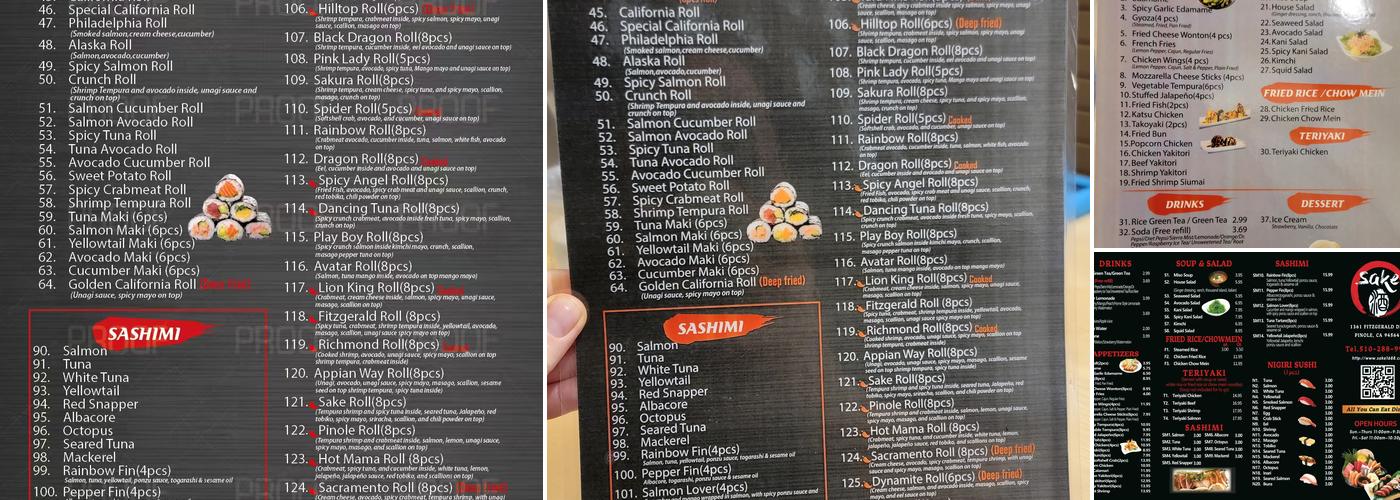 Sake Menu