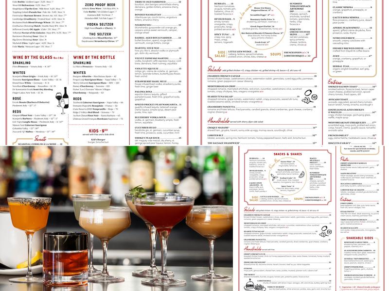 Tribute Eatery & Bar Menu