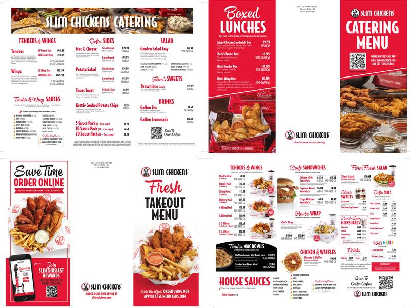 Slim Chickens Menu