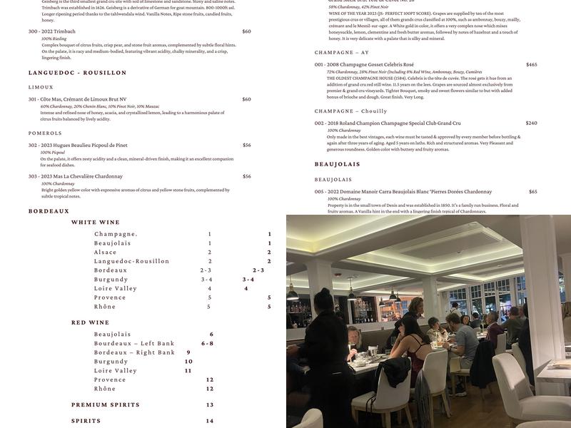 L'Etoile Menu