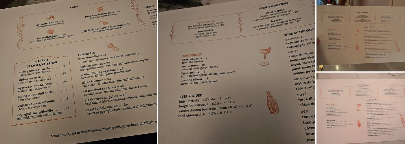 Fleur's Menu