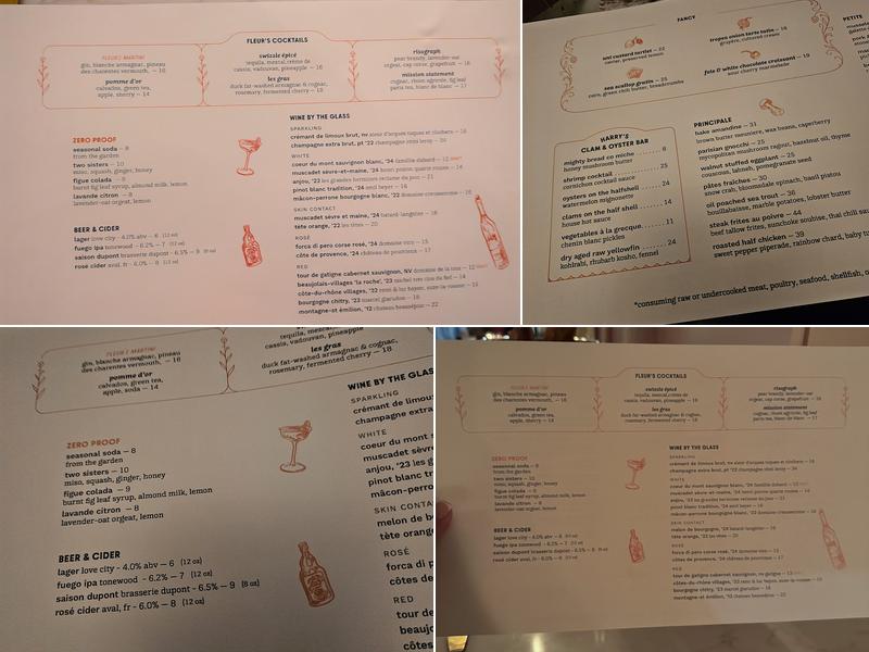Fleur's Menu