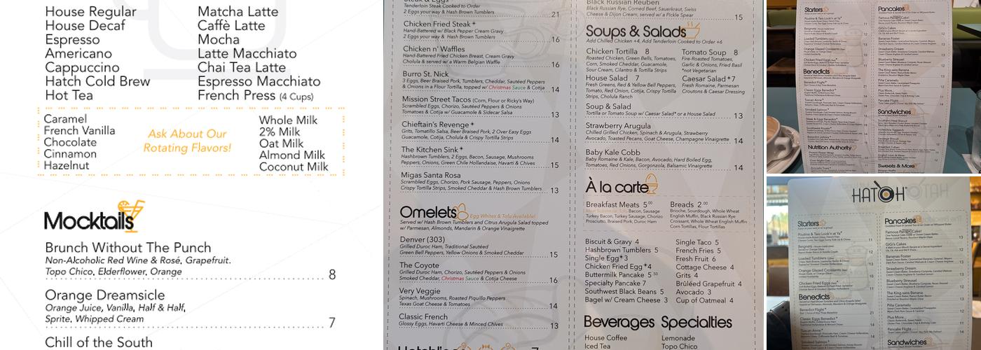 Hatch Early Mood Food Menu