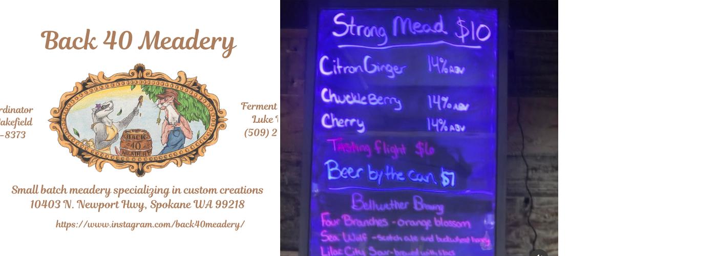 Back 40 Meadery Menu