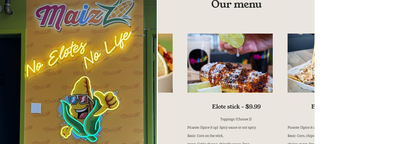 Maizz Menu