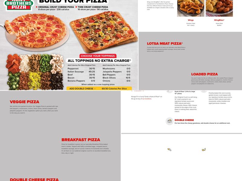 Hunt Brothers Pizza Menu