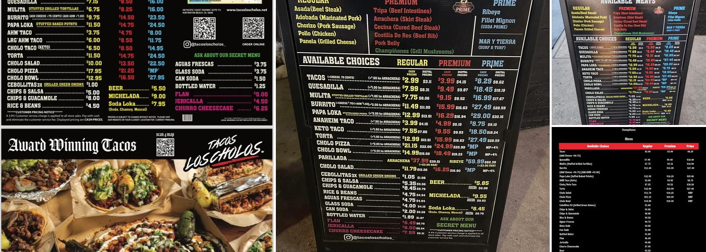 Tacos Los Cholos Menu