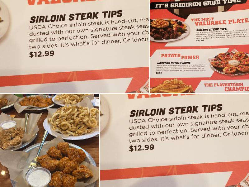 Hooters Menu