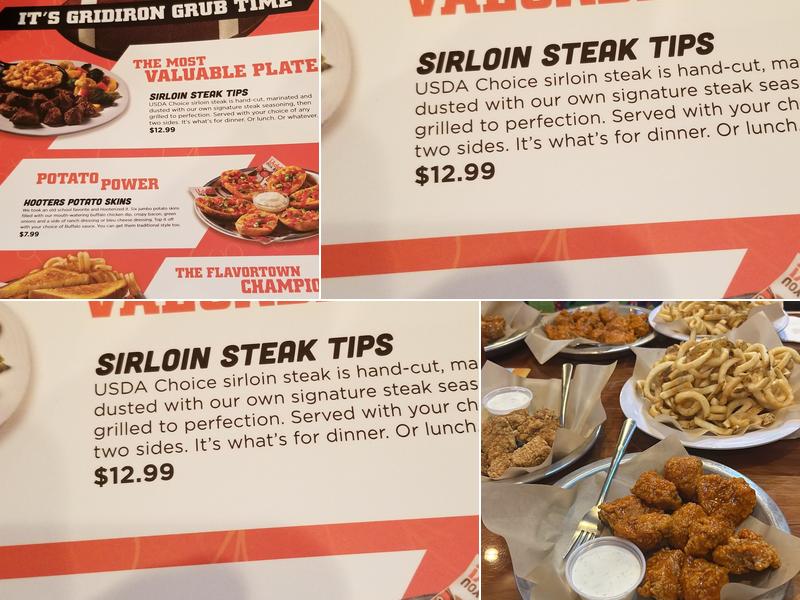 Hooters Menu