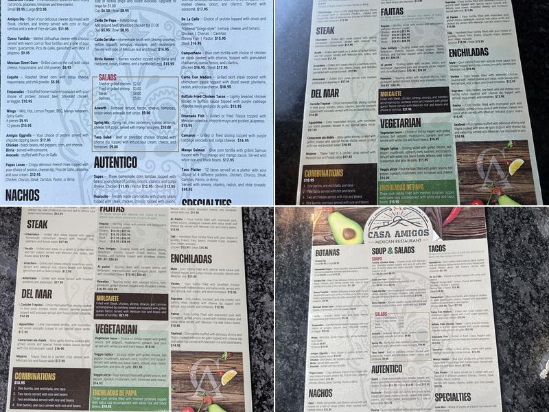 Casa Amigos Restaurante Atl Menu