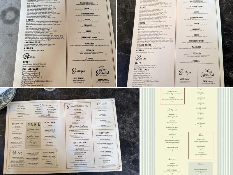 Capri Italian Steakhouse Menu