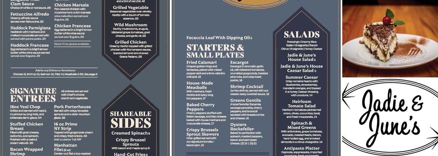 Jadie and June's Menu