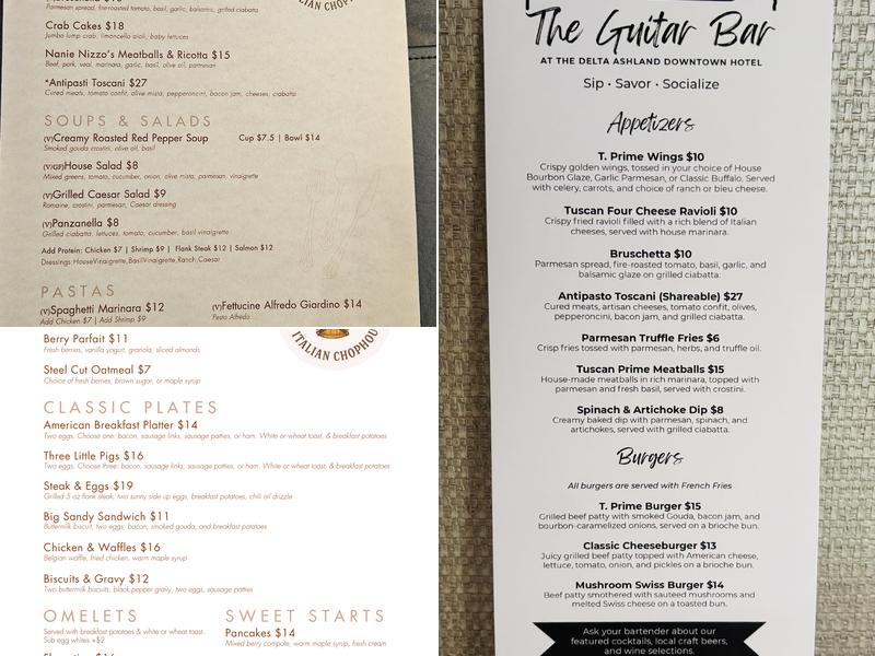 Tuscan Prime Italian Chophouse Menu