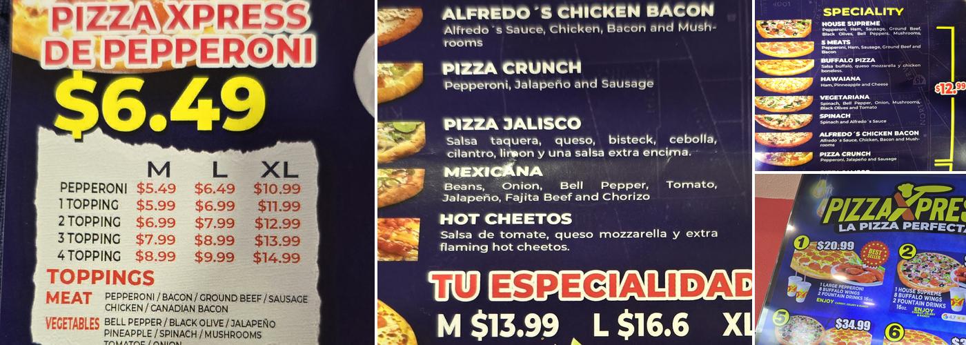 Pizza Xpress San Juan Tx Menu