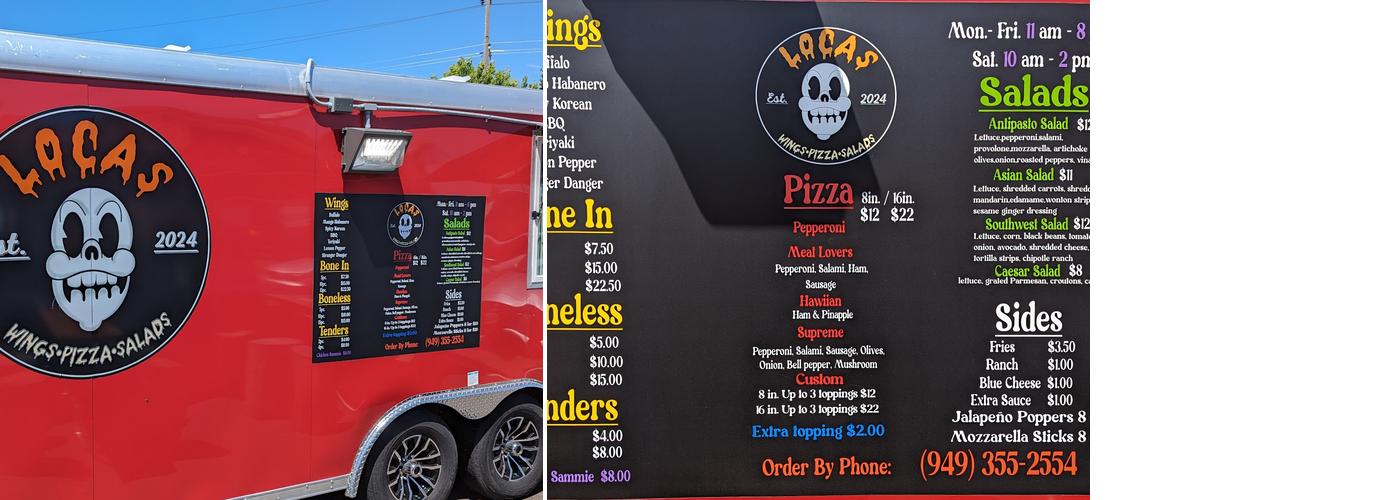 Locas Wings and Pizza Menu
