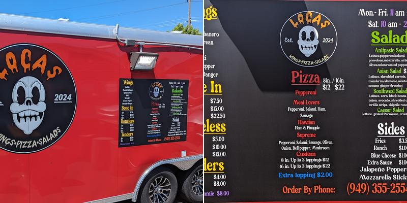 Locas Wings and Pizza Menu