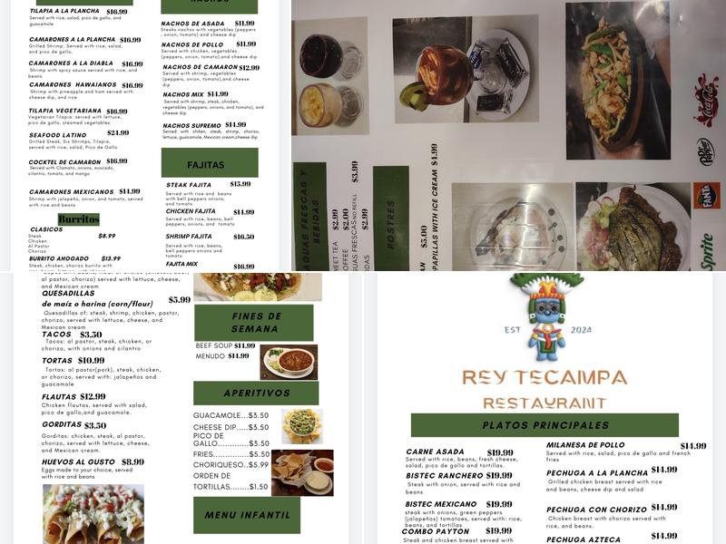 REY TECAMPA Menu