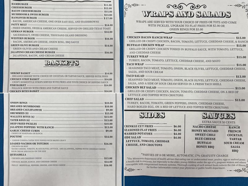 Forada Bar and Grill Menu