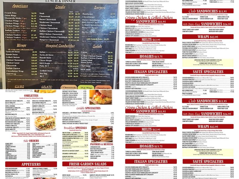 Delco Diner Menu