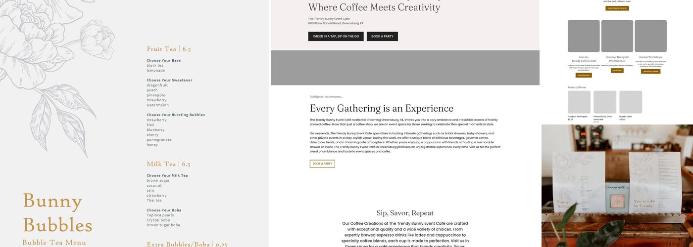 The Trendy Bunny Event Cafe Menu