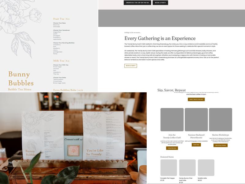 The Trendy Bunny Event Cafe Menu