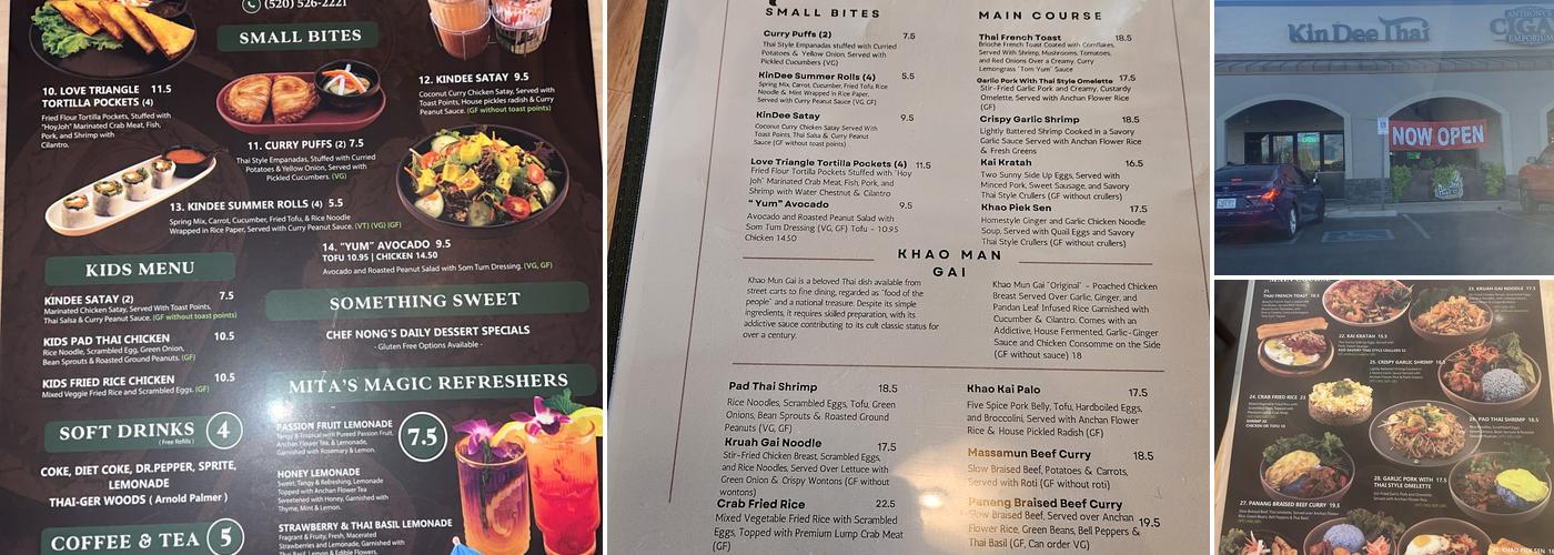 Kin Dee Thai Menu