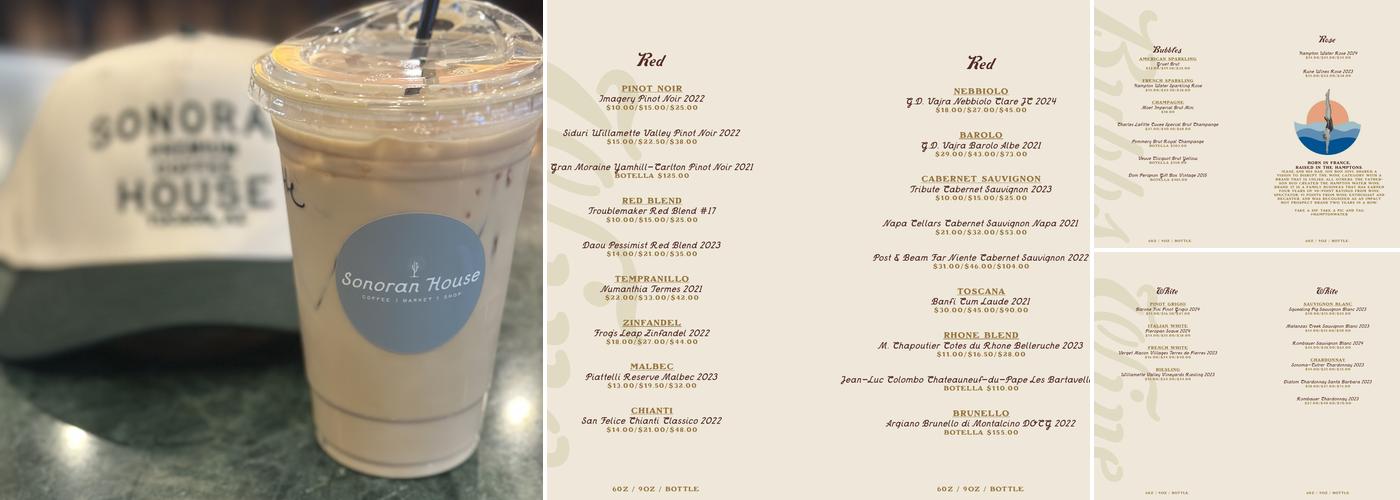 Sonoran House Sam Hughes Menu