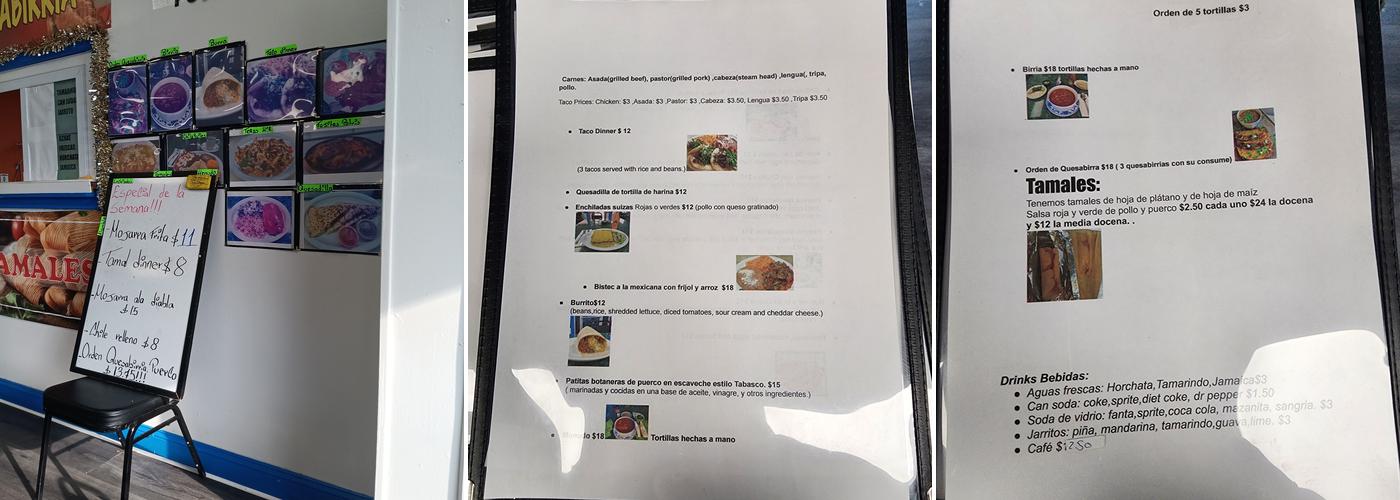 Taqueria Los Potrillos Mexican Restaurant Menu