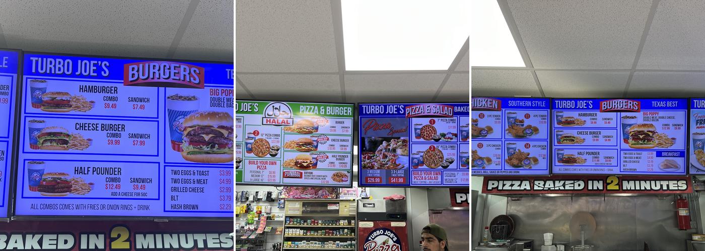 Turbo Joe’s Halal Pizza & Burger Menu