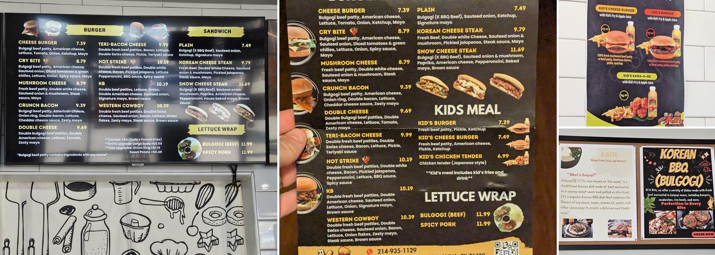 K Bite Menu